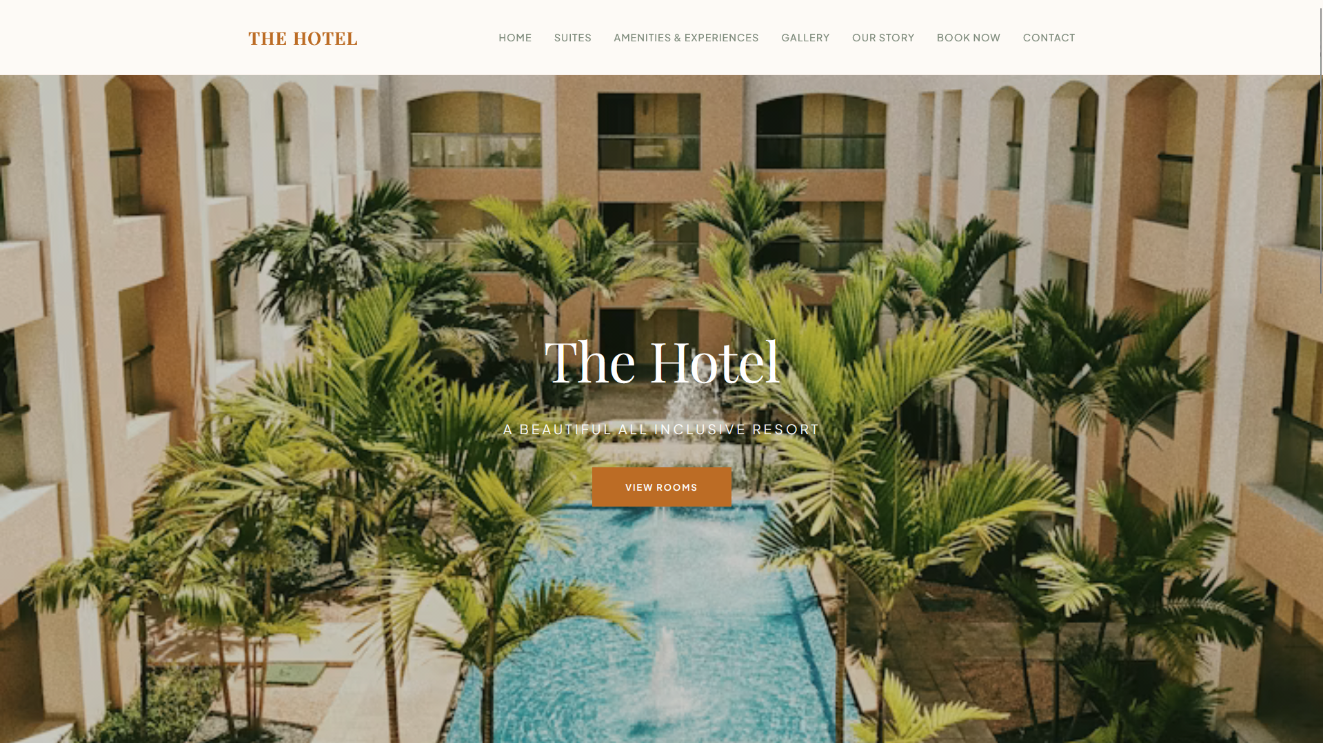 Screenshot of the Example Hotel Website
